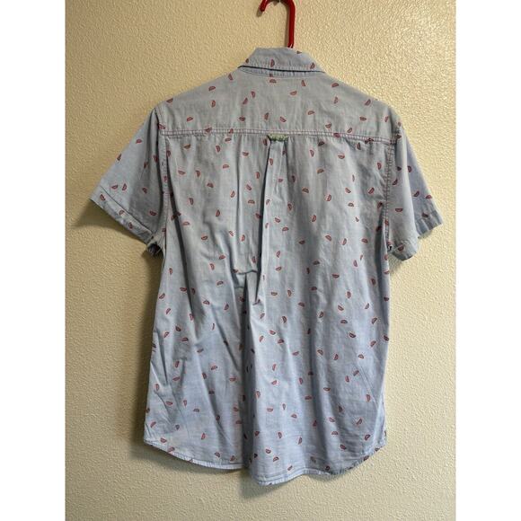 Sovereign Code Mens Sz S Button-Up Shirt Watermelon Print Summer Vacation Resort - Picture 2 of 10